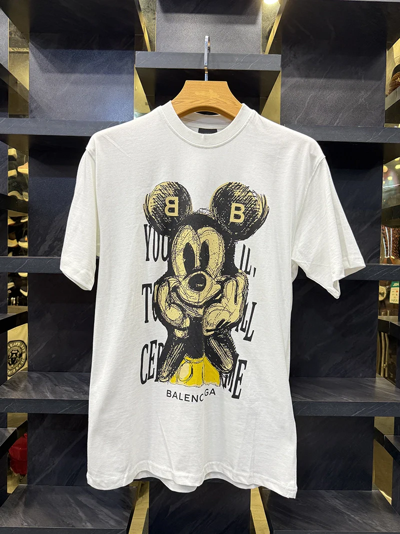 Balenciag T-shirt (gold P)  - White (JU 98)